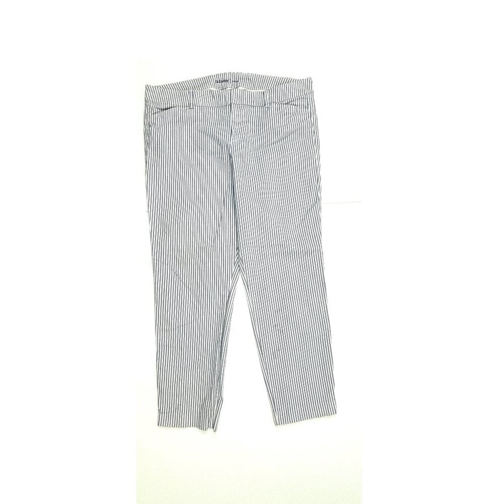 Old Navy Pixie Crop Women's size 14 Blue‎ White Pinstripes Chino Pants